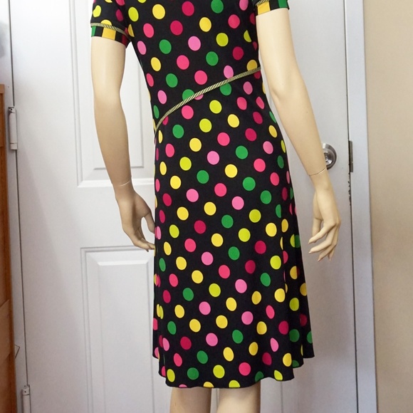 PARTY DOTTED DRESS COLORFUL STRETCH EUROPEAN - Picture 5 of 8